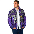Melbourne Storm Rugby Padded Jacket Polynesian Tribal Warrior Lightning Purple Pattern