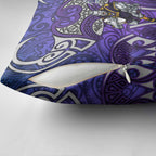 Melbourne Storm Rugby Pillow Cover Polynesian Tribal Warrior Lightning Purple Pattern