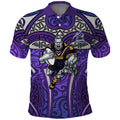 Melbourne Storm Rugby Polo Shirt Polynesian Tribal Warrior Lightning Purple Pattern