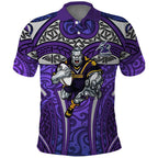 Melbourne Storm Rugby Polo Shirt Polynesian Tribal Warrior Lightning Purple Pattern