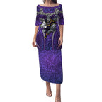 Melbourne Storm Rugby Puletasi Polynesian Tribal Warrior Lightning Purple Pattern