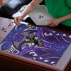 Melbourne Storm Rugby Puzzle Polynesian Tribal Warrior Lightning Purple Pattern
