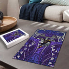 Melbourne Storm Rugby Puzzle Polynesian Tribal Warrior Lightning Purple Pattern