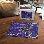 Melbourne Storm Rugby Puzzle Polynesian Tribal Warrior Lightning Purple Pattern