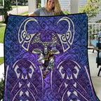 Melbourne Storm Rugby Quilt Polynesian Tribal Warrior Lightning Purple Pattern