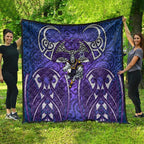 Melbourne Storm Rugby Quilt Polynesian Tribal Warrior Lightning Purple Pattern