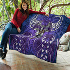 Melbourne Storm Rugby Quilt Polynesian Tribal Warrior Lightning Purple Pattern