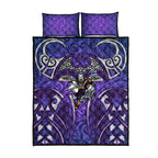 Melbourne Storm Rugby Quilt Bed Set Polynesian Tribal Warrior Lightning Purple Pattern