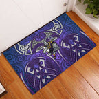 Melbourne Storm Rugby Rubber Doormat Polynesian Tribal Warrior Lightning Purple Pattern