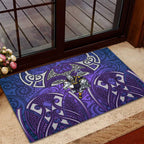 Melbourne Storm Rugby Rubber Doormat Polynesian Tribal Warrior Lightning Purple Pattern