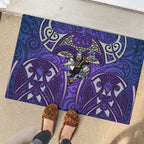 Melbourne Storm Rugby Rubber Doormat Polynesian Tribal Warrior Lightning Purple Pattern