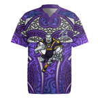 Melbourne Storm Rugby Rugby Jersey Polynesian Tribal Warrior Lightning Purple Pattern
