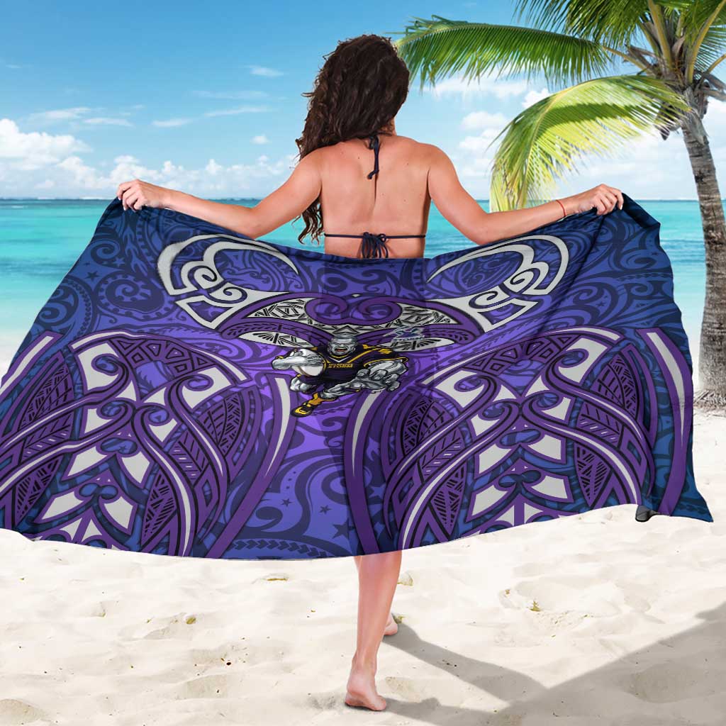 Melbourne Storm Rugby Sarong Polynesian Tribal Warrior Lightning Purple Pattern