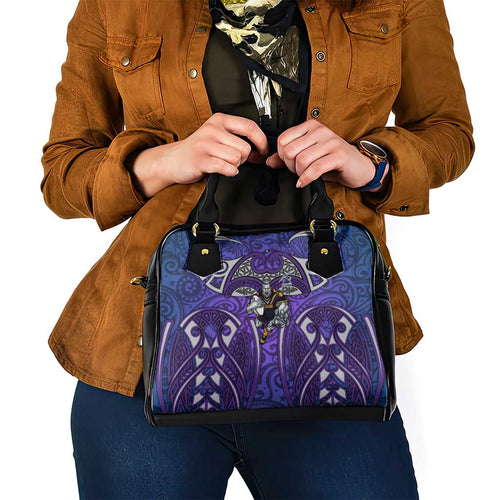 Melbourne Storm Rugby Shoulder Handbag Polynesian Tribal Warrior Lightning Purple Pattern