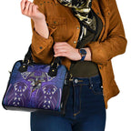 Melbourne Storm Rugby Shoulder Handbag Polynesian Tribal Warrior Lightning Purple Pattern