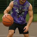 Melbourne Storm Rugby Sleeveless Hoodie Polynesian Tribal Warrior Lightning Purple Pattern