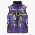 Melbourne Storm Rugby Sleeveless Puffer Jacket Polynesian Tribal Warrior Lightning Purple Pattern
