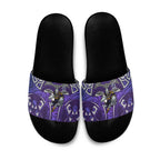 Melbourne Storm Rugby Slide Sandals Polynesian Tribal Warrior Lightning Purple Pattern
