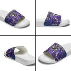 Melbourne Storm Rugby Slide Sandals Polynesian Tribal Warrior Lightning Purple Pattern