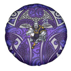 Melbourne Storm Rugby Spare Tire Cover Polynesian Tribal Warrior Lightning Purple Pattern