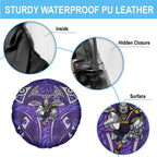 Melbourne Storm Rugby Spare Tire Cover Polynesian Tribal Warrior Lightning Purple Pattern