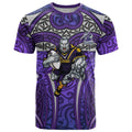Melbourne Storm Rugby T Shirt Polynesian Tribal Warrior Lightning Purple Pattern