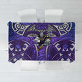 Melbourne Storm Rugby Tablecloth Polynesian Tribal Warrior Lightning Purple Pattern