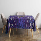 Melbourne Storm Rugby Tablecloth Polynesian Tribal Warrior Lightning Purple Pattern