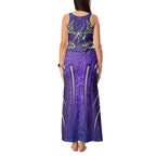 Melbourne Storm Rugby Tank Maxi Dress Polynesian Tribal Warrior Lightning Purple Pattern