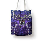 Melbourne Storm Rugby Tote Bag Polynesian Tribal Warrior Lightning Purple Pattern