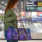 Melbourne Storm Rugby Travel Bag Polynesian Tribal Warrior Lightning Purple Pattern