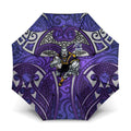 Melbourne Storm Rugby Umbrella Polynesian Tribal Warrior Lightning Purple Pattern