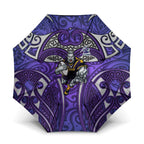Melbourne Storm Rugby Umbrella Polynesian Tribal Warrior Lightning Purple Pattern