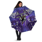 Melbourne Storm Rugby Umbrella Polynesian Tribal Warrior Lightning Purple Pattern