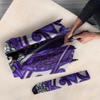 Melbourne Storm Rugby Umbrella Polynesian Tribal Warrior Lightning Purple Pattern