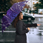 Melbourne Storm Rugby Umbrella Polynesian Tribal Warrior Lightning Purple Pattern