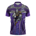 Melbourne Storm Rugby Zipper Polo Shirt Polynesian Tribal Warrior Lightning Purple Pattern