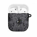 Penrith Panthers Rugby AirPods Case Polynesian Tribal Panther Warrior Black Grey Pattern