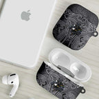 Penrith Panthers Rugby AirPods Case Polynesian Tribal Panther Warrior Black Grey Pattern