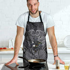 Penrith Panthers Rugby Apron Polynesian Tribal Panther Warrior Black Grey Pattern