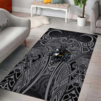 Penrith Panthers Rugby Area Rug Polynesian Tribal Panther Warrior Black Grey Pattern