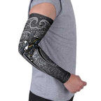 Penrith Panthers Rugby Arm Sleeves Polynesian Tribal Panther Warrior Black Grey Pattern