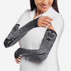 Penrith Panthers Rugby Arm Sleeves Polynesian Tribal Panther Warrior Black Grey Pattern