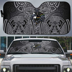 Penrith Panthers Rugby Auto Sun Shade Polynesian Tribal Panther Warrior Black Grey Pattern