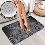 Penrith Panthers Rugby Bathroom Set Polynesian Tribal Panther Warrior Black Grey Pattern