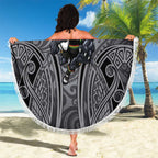 Penrith Panthers Rugby Beach Blanket Polynesian Tribal Panther Warrior Black Grey Pattern