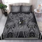 Penrith Panthers Rugby Bedding Set Polynesian Tribal Panther Warrior Black Grey Pattern
