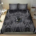 Penrith Panthers Rugby Bedding Set Polynesian Tribal Panther Warrior Black Grey Pattern