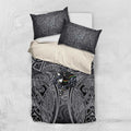 Penrith Panthers Rugby Bedding Set Polynesian Tribal Panther Warrior Black Grey Pattern