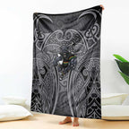 Penrith Panthers Rugby Blanket Polynesian Tribal Panther Warrior Black Grey Pattern